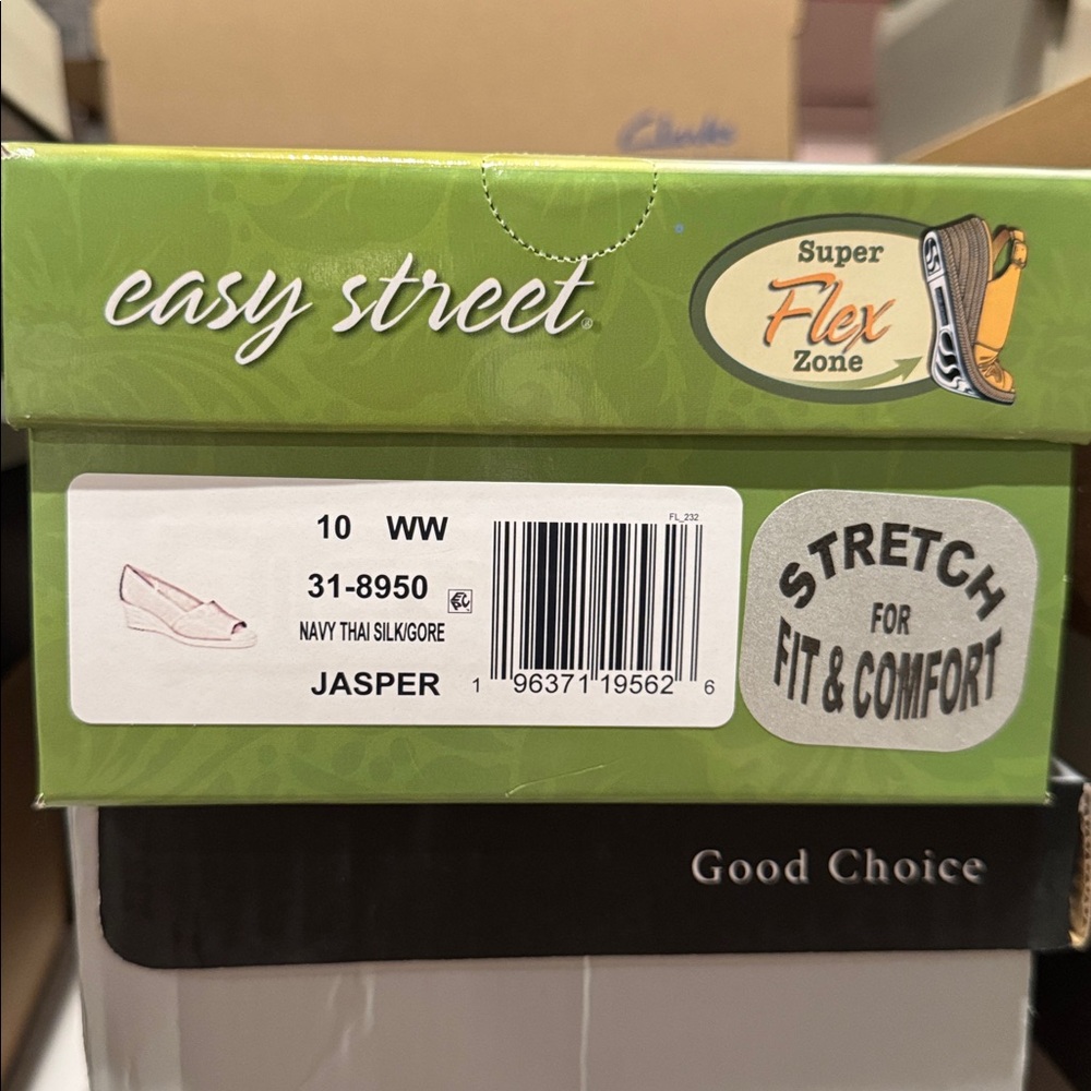 Women's Jasper Super Flex Espadrille Sandals Navy Peep Toe Wedge Espadrilles - Picture 5 of 9